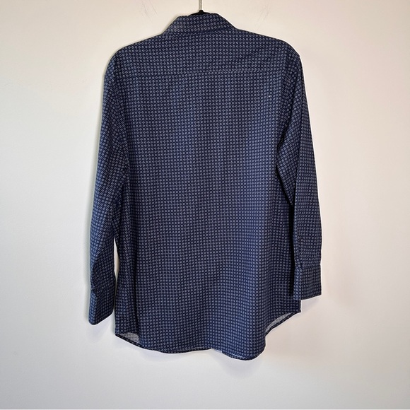 Robert Graham Men’s Large Navy Diamond Patterned Shirt Long sleeve Button up - Picture 4 of 9